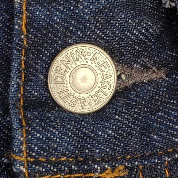 American Eagle AE 77 Crop Flare Jeans Dark Wash Mid Rise Y2K Boho Festival Sz 26 - Picture 8 of 11